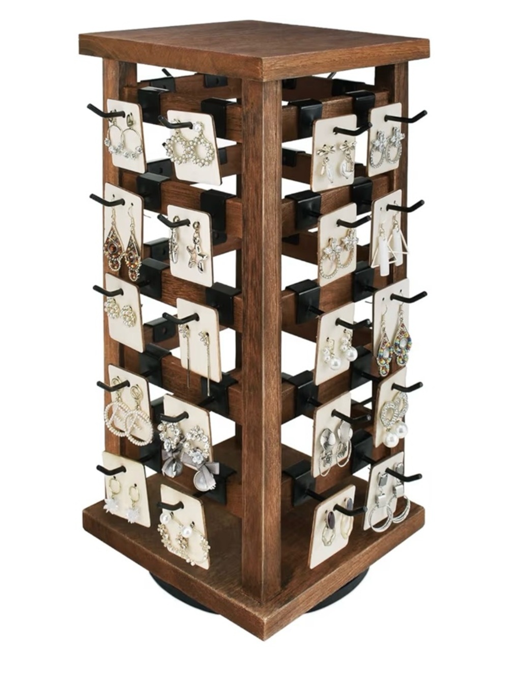 Wood Rotating Jewelry Display Stand